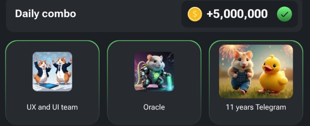 Daily Combo Cards for Hamster Kombat on August 16, 2024